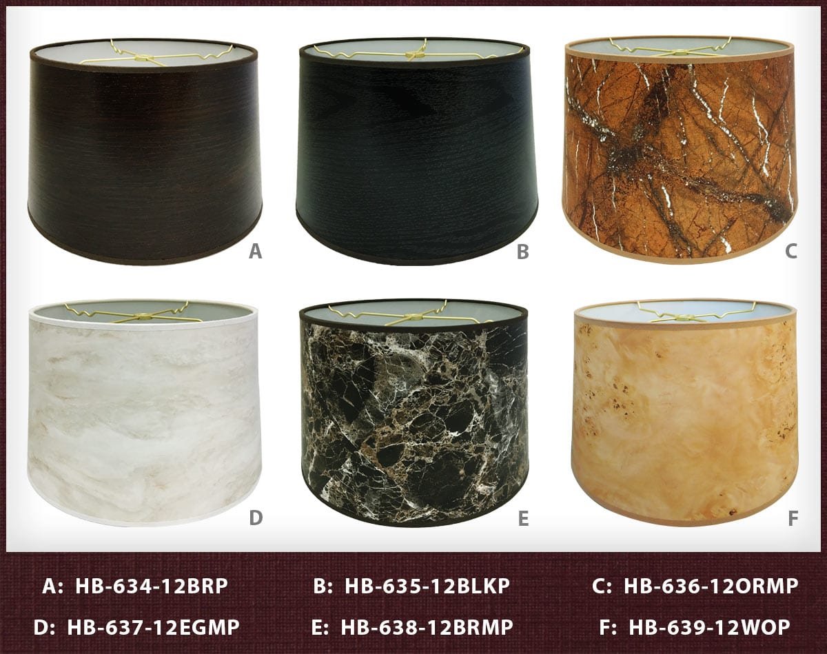 Orange Marble Texture Hardback Lamp Shade, 11 x 12 x 8.5