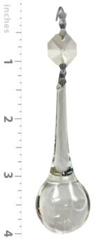 Solid Ball Long Drop Prism with Chrome Connectors and an Octagon Crystal Bead Pack of 10 - Image 2