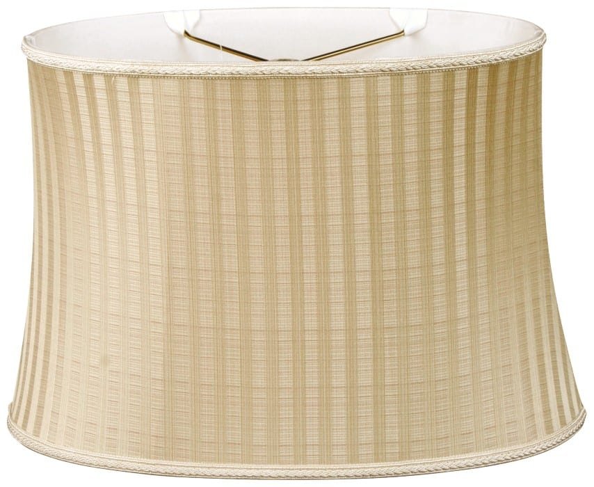 Beige Striped Oval Bell Designer Lampshade