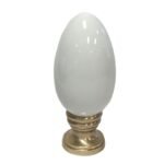 Ceramic Egg Shaped Lamp Finial for Lamp Shade 2.25 Inch with Polished Brass Base, Multiple Colors - Image 3