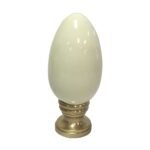 Ceramic Egg Shaped Lamp Finial for Lamp Shade 2.25 Inch with Polished Brass Base, Multiple Colors