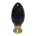 Ceramic Egg Shaped Lamp Finial for Lamp Shade 2.25 Inch with Polished Brass Base, Multiple Colors - Image 2