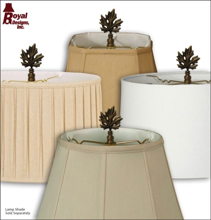 Maple Leaf Design Lamp Finial for Lamp Shade 3 Inch Multiple Finishes - Image 5
