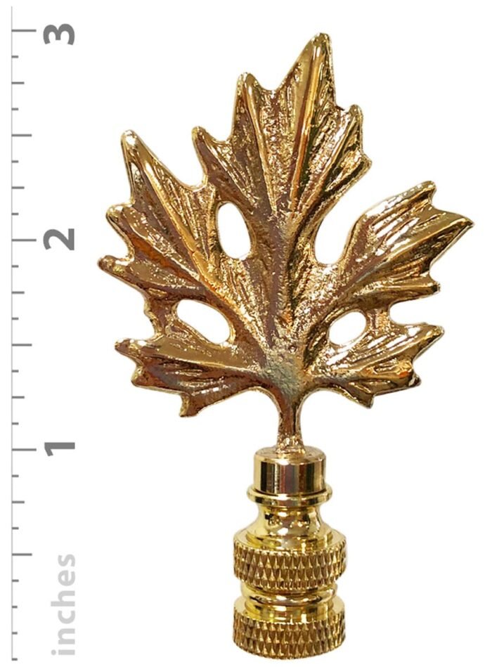 Maple Leaf Design Lamp Finial for Lamp Shade 3 Inch Multiple Finishes - Image 4