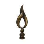 Single Flame Design Lamp Finial for Lamp Shade 4 Inch Multiple Finishes - Image 2