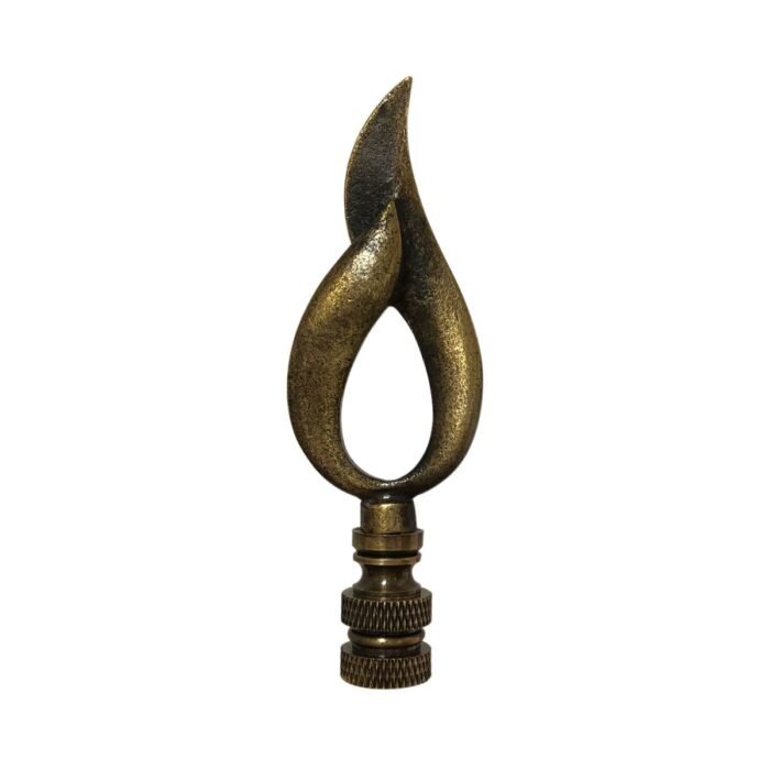 Single Flame Design Lamp Finial for Lamp Shade 4 Inch Multiple Finishes - Image 2