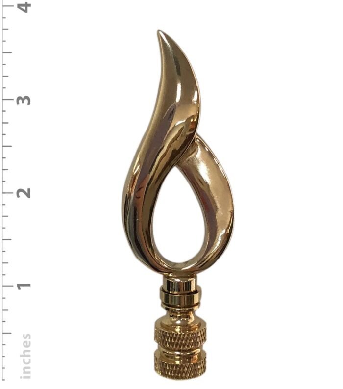 Single Flame Design Lamp Finial for Lamp Shade 4 Inch Multiple Finishes - Image 3