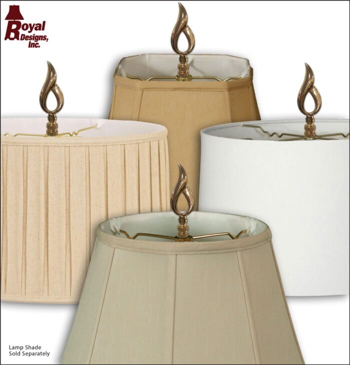 Single Flame Design Lamp Finial for Lamp Shade 4 Inch Multiple Finishes - Image 5