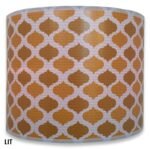 Handmade Lamp Shade, Two-Tone Orange Moroccan Print, 10 x 10 x 8 - Image 2