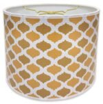 Handmade Lamp Shade, Two-Tone Orange Moroccan Print, 10 x 10 x 8 - Image 4