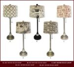 28" Crystal Buffet Lamp with Eggshell and Black Moroccan Print Shallow Drum Hardback Lamp Shade - Image 8
