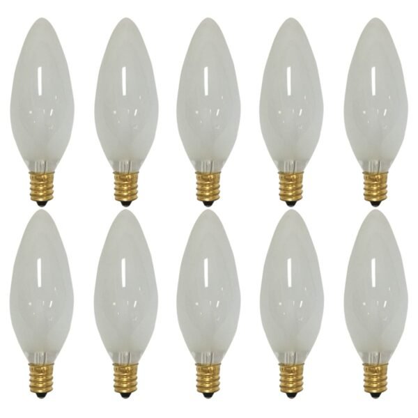 Set of 25 Candelabra Incandescent Light Bulb 40Watt Frosted E12 120V