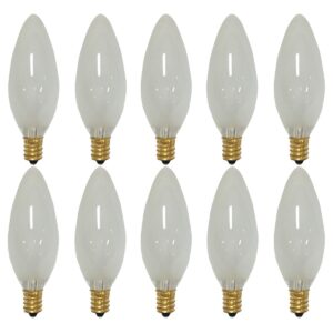 Pack Of 25 Incandescent Candelabra Torpedo E12 Frosted Light Bulbs