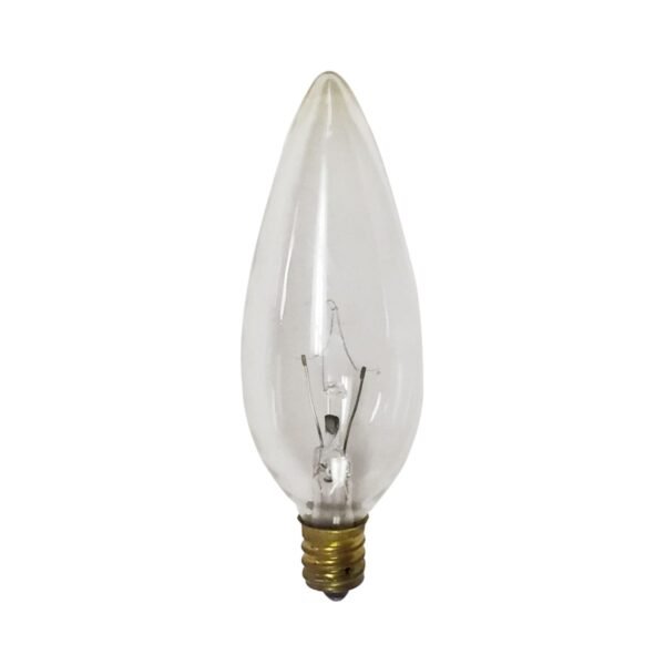 Pack of 25 Incandescent Candelabra Torpedo E12 Clear Light Bulbs