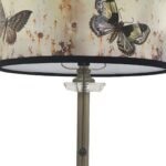 28" Crystal Table Lamp with Butterfly Graphic Design Hardback Lamp Shade - Image 3