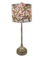 28" Crystal Table Lamp with Magnolia Stained Glass Design Hardback Lamp Shade - Image 5