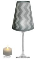 Royal Designs Chevron Vellum Paper Wine Glass Tea Light Shade - Party Centerpiece - Set of 20