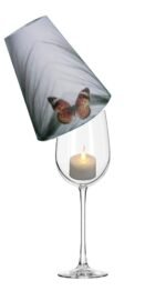 Royal Designs Orange Butterfly on Beach Grass Vellum Paper Wine Glass Tea Light Shade - Party Centerpiece - Set of 20 - Image 5