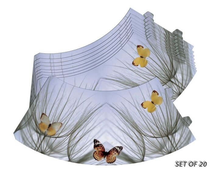 Royal Designs Orange Butterfly on Beach Grass Vellum Paper Wine Glass Tea Light Shade - Party Centerpiece - Set of 20 - Image 3