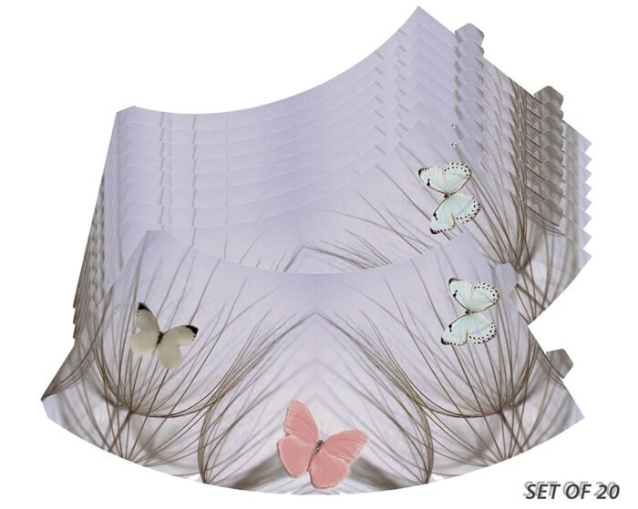 Royal Designs Pink Butterfly on Beach Grass Vellum  Paper Wine Glass Tea Light Shade - Party Centerpiece - Set of 20 - Image 3