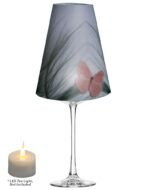 Royal Designs Pink Butterfly on Beach Grass Vellum  Paper Wine Glass Tea Light Shade - Party Centerpiece - Set of 20