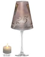 Royal Designs 25th Silver Anniversary Vellum Paper Wine Glass Tea Light Shade - Party Centerpiece - Set of 20 - Image 2