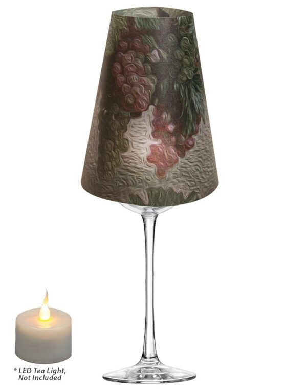 Royal Designs Wine Grapes Vellum Paper Wine Glass Tea Light Shade