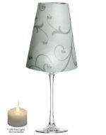 Royal Designs Flower Silhouette Vellum Paper Wine Glass Tea Light Lampshade - Party Centerpiece - Set of 20