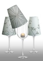 Royal Designs Flower Silhouette Vellum Paper Wine Glass Tea Light Lamp Shade - Party Centerpiece - Set of 6 - Image 4
