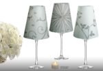 Royal Designs Flower Silhouette Vellum Paper Wine Glass Tea Light Lamp Shade - Party Centerpiece - Set of 6