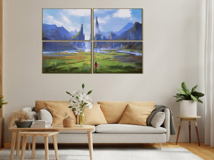 Premium Aluminum Floating Canvas Picture Frames From Sizes 8 x 8 to 60 x 60, Brushed Silver - Image 10