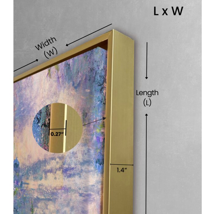 Premium Aluminum Floating Canvas Picture Frames From Sizes 8 x 8 to 60 x 60, Brushed Gold - Image 3
