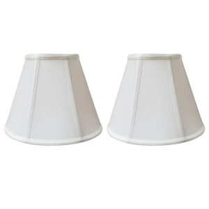 Royal Designs Deep Empire Essential Lamp Shade with Decorative Trim, Set of 2