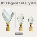 Diamond Swiss Cut Clear K9 Crystal 3 Inch Lamp Finial for Lamp Shade, Polished Brass Base, Multiple Sizes - Image 5