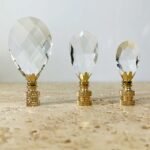 Diamond Swiss Cut Clear K9 Crystal 3 Inch Lamp Finial for Lamp Shade, Polished Brass Base, Multiple Sizes - Image 2