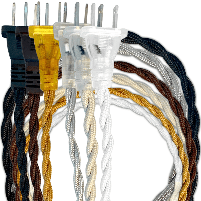 Twisted Rayon Lamp Cord Molded 2 Prong Plug On/Off Switch - Image 3