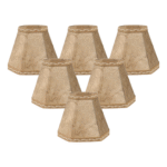 5" Faux Rawhide Hexagon Empire Chandelier Lampshade