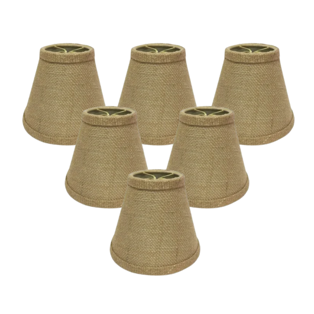CS-999 Royal Designs, Inc. Hardback Empire Chandelier Basic Shade Burlap, 3 x 6 x 4.5 - Image 1