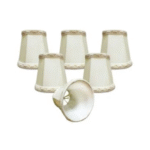 5" Deep Empire Chandelier Lampshade with Decorative Trim - Eggshell Only