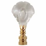 Arrowhead Center Cut Design Lamp Finial 3" Clear Faceted Crystal with Polished Brass Base