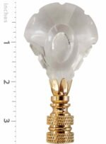 Arrowhead Center Cut Design Lamp Finial 3" Clear Faceted Crystal with Polished Brass Base - Image 3