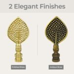 Birch Leaf Lamp Finial for Lamp Shade 3 Inch Multiple Finishes