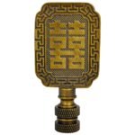 Chinese Joy Symbol Lamp Finial for Lamp Shade 2.75 Inch Multiple Finishes - Image 4