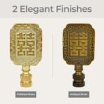 Chinese Joy Symbol Lamp Finial for Lamp Shade 2.75 Inch Multiple Finishes