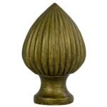 Ribbed Pear Lamp Finial for Lamp Shade 2.25 Inch Multiple Finishes - Image 3