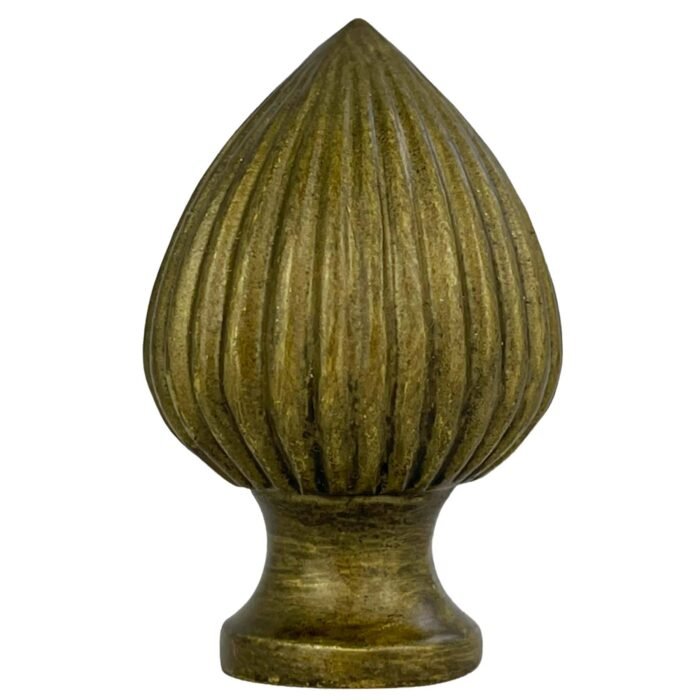 Ribbed Pear Lamp Finial for Lamp Shade 2.25 Inch Multiple Finishes - Image 3