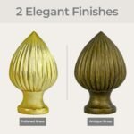 Ribbed Pear Lamp Finial for Lamp Shade 2.25 Inch Multiple Finishes