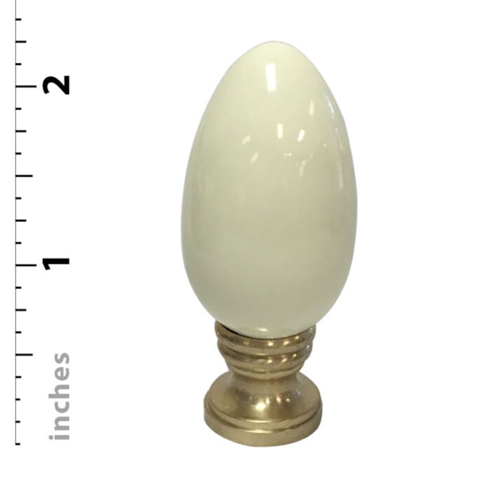 Ceramic Egg Shaped Lamp Finial for Lamp Shade 2.25 Inch with Polished Brass Base, Multiple Colors - Image 4