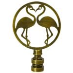 Kissing Flamingos Finials Antique Brass