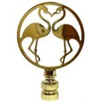 Kissing Flamingos Finial Polished Brass